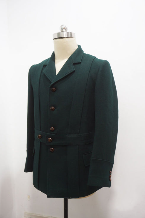 Gothic Green Wool Military-Inspired Dress Coat – Inspired by Men's Dress Coats for Winter Plus Size